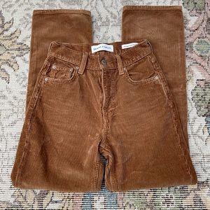 Aritzia Denim Forum Arlo High Rise Straight Corduroy Pants EUC